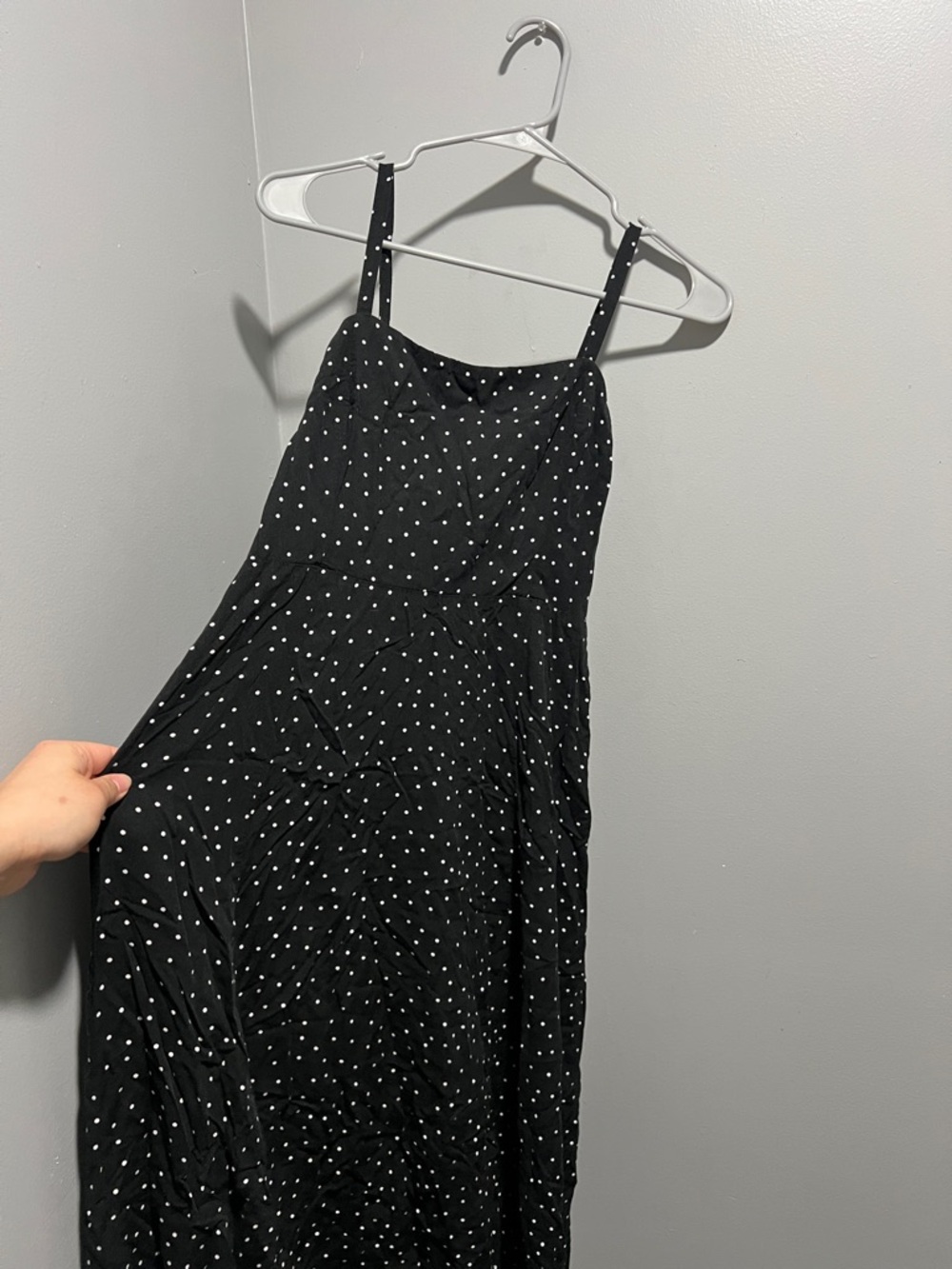 SOLD - GAP Black Dress with White Polka Dots